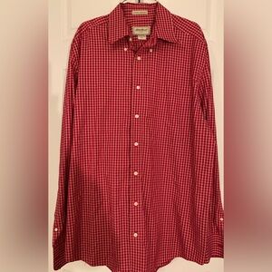 Eddie Bauer Classic Red Checkered Men's Shirt Large